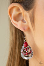 Load image into Gallery viewer, BOHO BRILLIANCE - RED EARRING