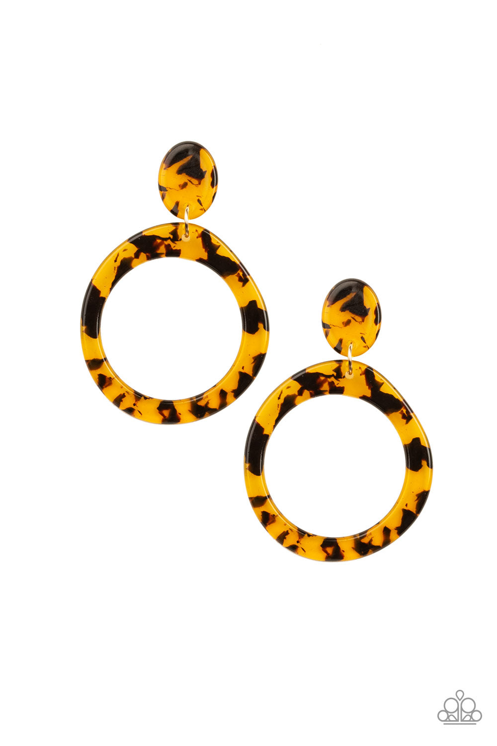 FISH OUT OF WATER - YELLOW/BLACK ACRYLIC POST EARRING