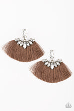 Load image into Gallery viewer, FORMAL FLAIR - BROWN POST FRINGE EARRING