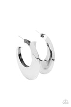 Load image into Gallery viewer, GOING OVAL-BOARD - SILVER POST HOOP EARRING