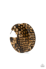 Load image into Gallery viewer, HIT OR HISS -BLACK/BROWN ACRYLIC HOOP EARRING