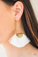 Load image into Gallery viewer, MODERN MAYAN - WHITE FRINGE EARRING