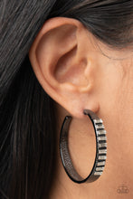 Load image into Gallery viewer, MORE TO LOVE - BLACK POST HOOP EARRING