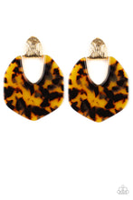 Load image into Gallery viewer, MY ANIMAL SPIRIT - BROWN/GOLD ACRYLIC POST EARRING