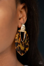 Load image into Gallery viewer, MY ANIMAL SPIRIT - BROWN/GOLD ACRYLIC POST EARRING