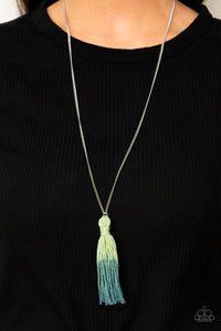 TOTALLY TASSELED - GREEN NECKLACE