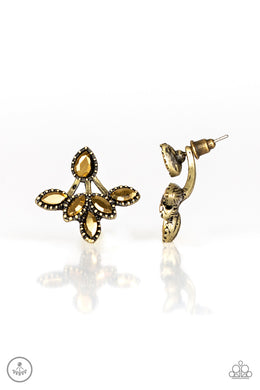 A FORCE TO BEAM RECKONED WITH - BRASS POST EARRING