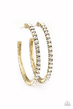 Load image into Gallery viewer, MUST BE THE MONEY - BRASS POST HOOP EARRING