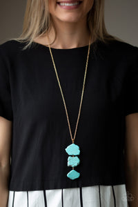 ON THE ROAM AGAIN - GOLD/TURQUOISE NECKLACE