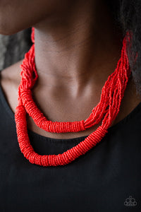 RIGHT AS RAINFOREST - RED SEED BEAD NECKLACE