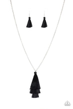 Load image into Gallery viewer, TRIPLE THE TASSEL - BLACK NECKLACE