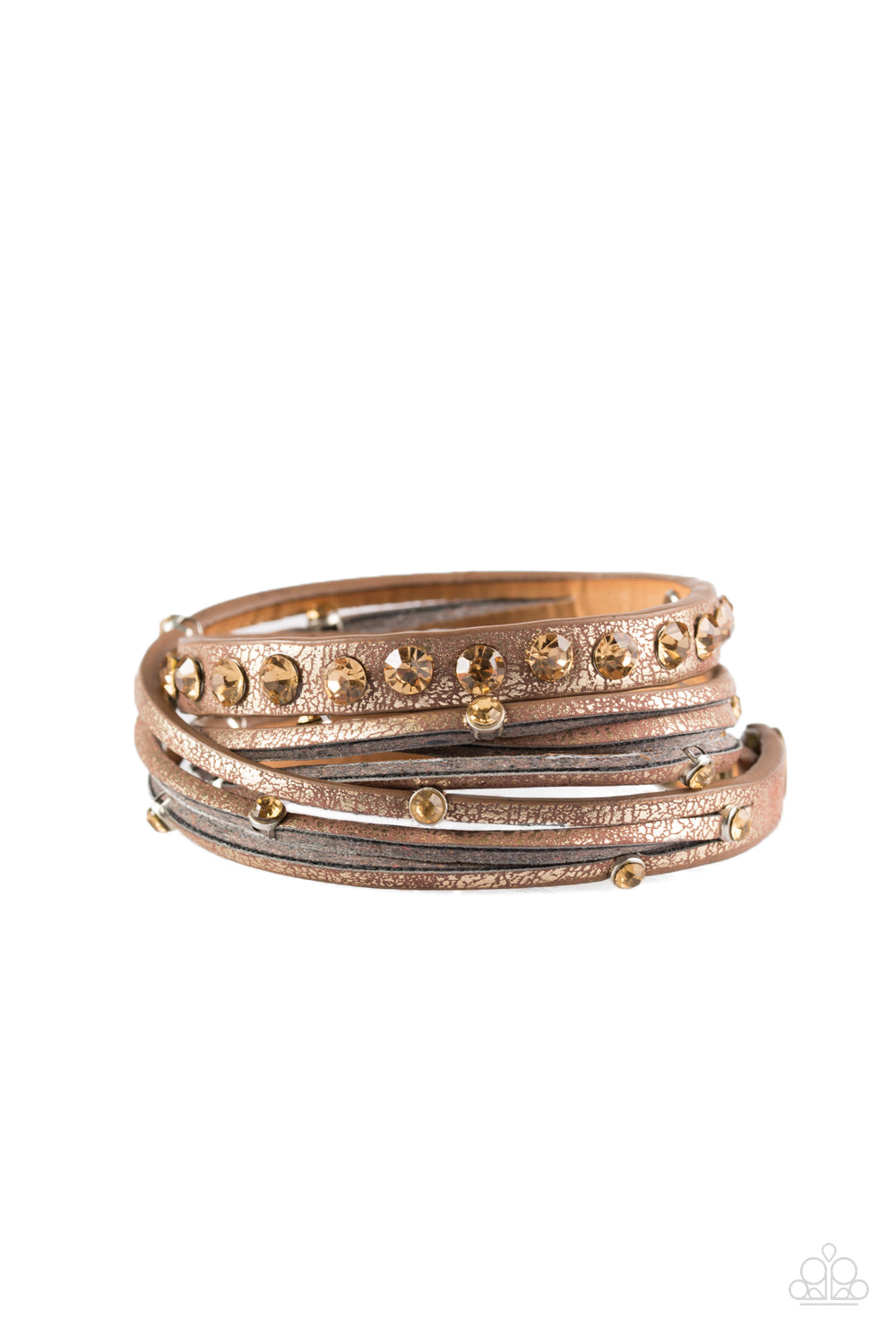 CATWALK IT OFF - BROWN WRAP BRACELET