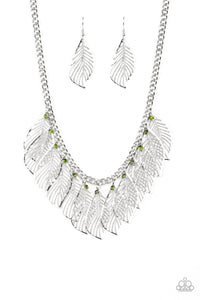 FEATHERY FOLIAGE - SILVER NECKLACE