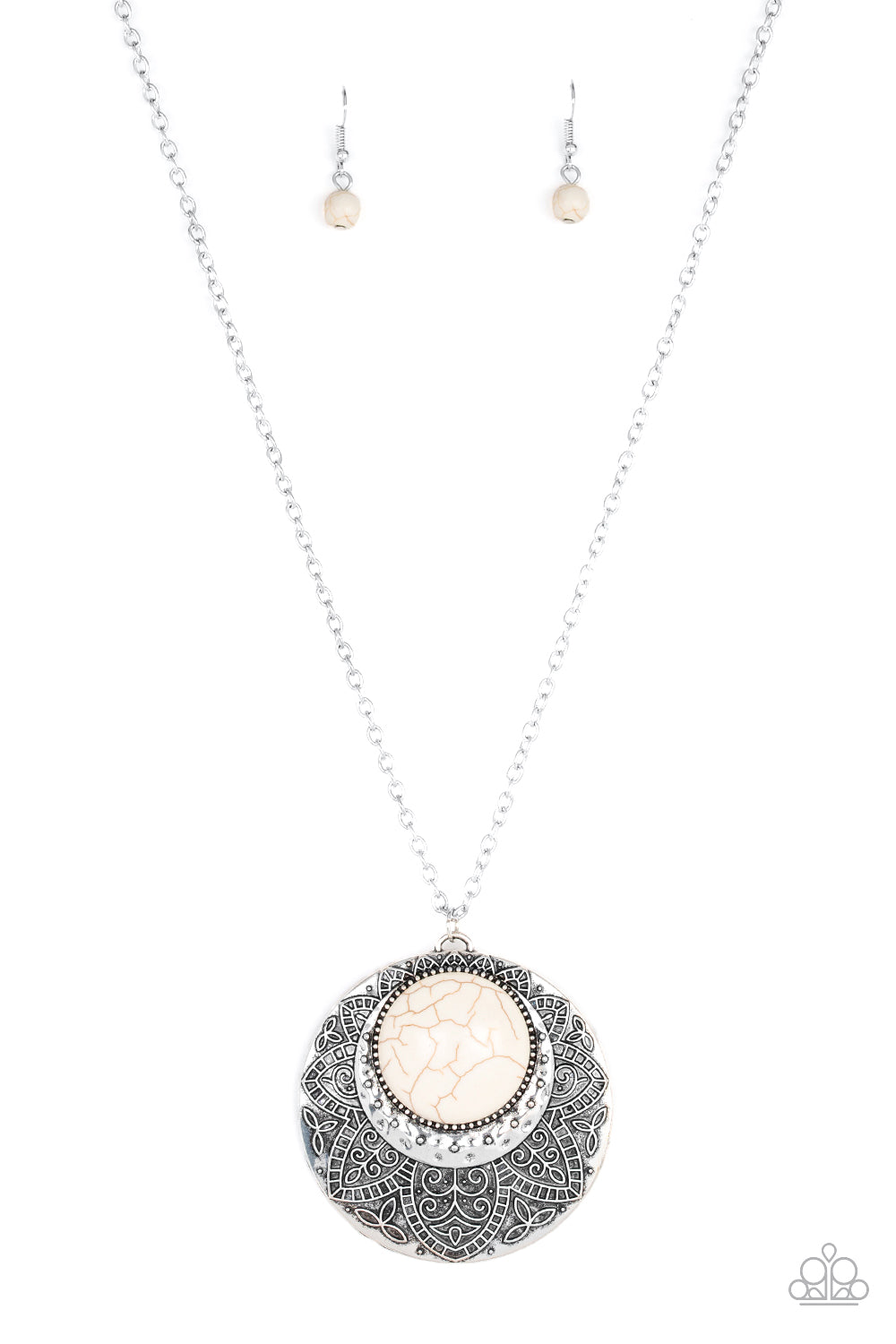 MEDALLION MEADOW - WHITE NECKLACE