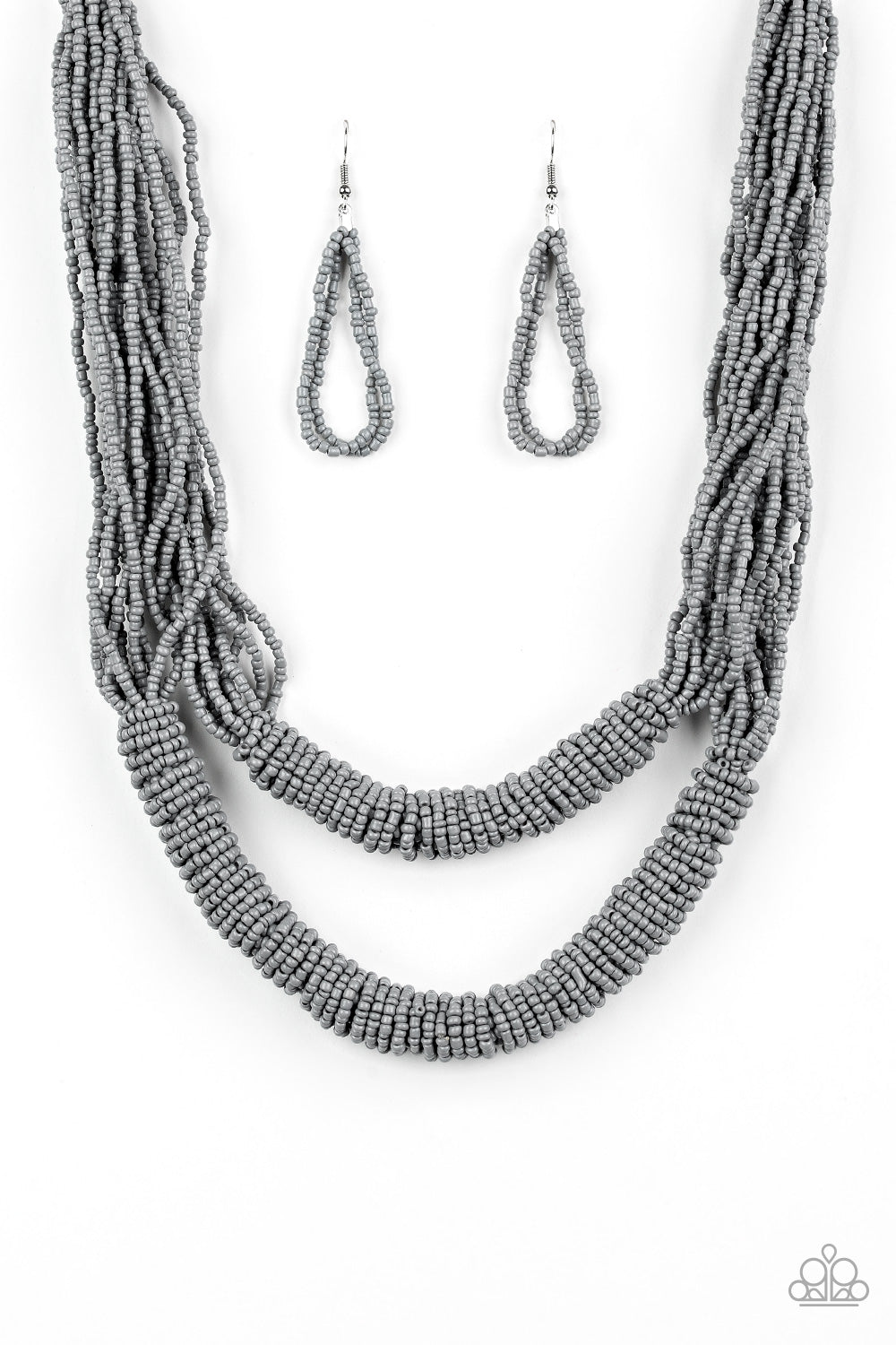 RIGHT AS RAINFOREST - GRAY SEEDBEAD NECKLACE