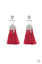 Load image into Gallery viewer, TASSEL TRIPPIN&#39; - RED FRINGE POST EARRING