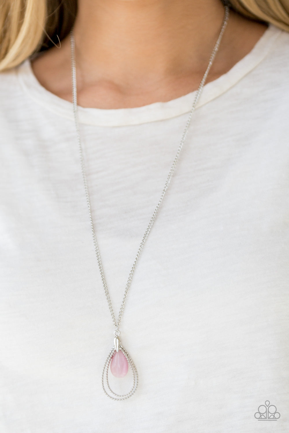 TREARDROP TRANQUILITY - PINK NECKLACE