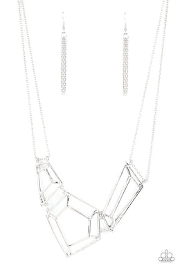 3-D DRAMA - SILVER NECKLACE