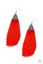Load image into Gallery viewer, TASSEL TEMPTRESS - RED FRINGE EARRING