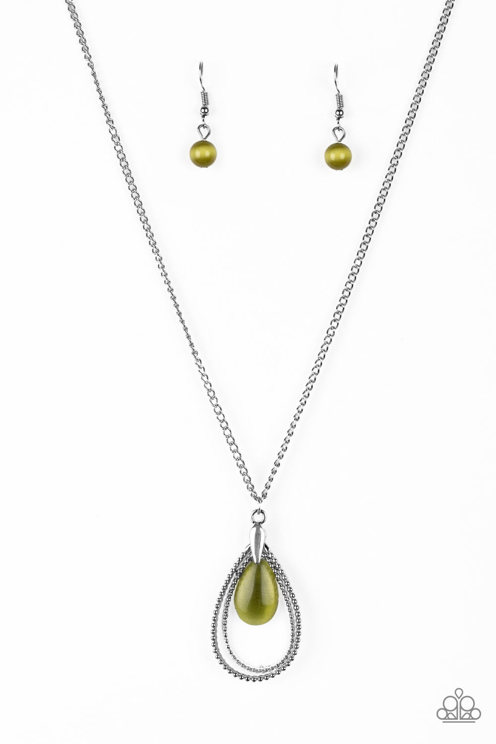 TEARDROP TRANQUILITY - GREEN NECKLACE