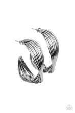 Load image into Gallery viewer, CURVES IN ALL THE RIGHT PLACES - BLACK POST HOOP EARRING