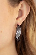 Load image into Gallery viewer, CURVES IN ALL THE RIGHT PLACES - BLACK POST HOOP EARRING