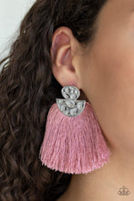 Load image into Gallery viewer, MAKE SOME PLUME - PINK FRINGE POST EARRING
