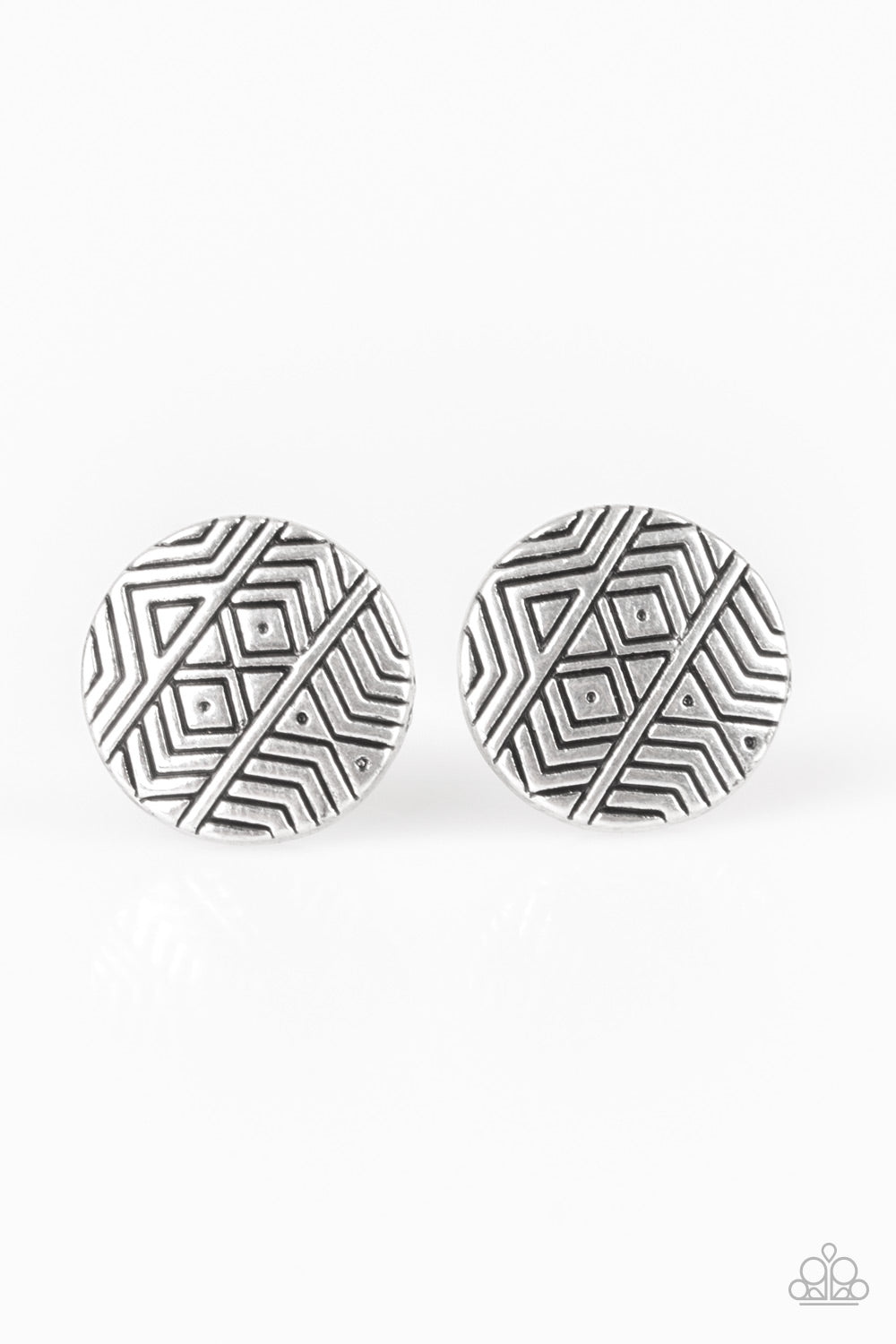 BRIGHT AS A BUTTON - SILVER POST EARRING