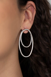 SO OVAL-DRAMATIC  -  SILVER POST EARRING