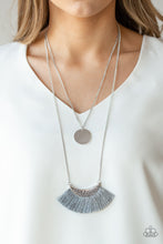 Load image into Gallery viewer, TASSEL TEMPTATION - SILVER FRINGE NECKLACE