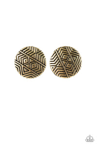BRIGHT AS A BUTTON - BRASS POST EARRING