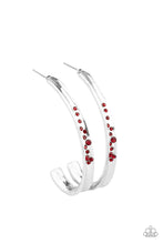 Load image into Gallery viewer, COMPLETELY HOOKED - RED HOOP EARRING