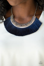 Load image into Gallery viewer, MIGHT AND MANE - BLUE FRINGE NECKLACE