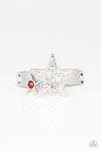 Load image into Gallery viewer, STAR-SPANGLED STARLET -  RED/SILVER RING