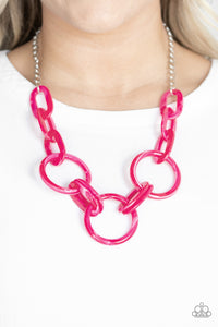 TURN UP THE HEAT - PINK ACRYLIC NECKLACE
