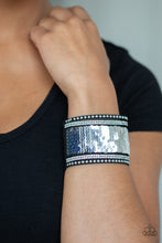 Load image into Gallery viewer, MERMAIDS HAVE MORE FUN -  BLUE/SILVER WRAP BRACELET