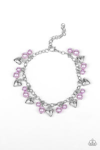 ONE OF A TIME-HEARTED - PURPLE BRACELET