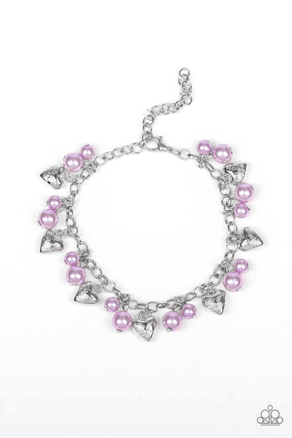 ONE OF A TIME-HEARTED - PURPLE BRACELET