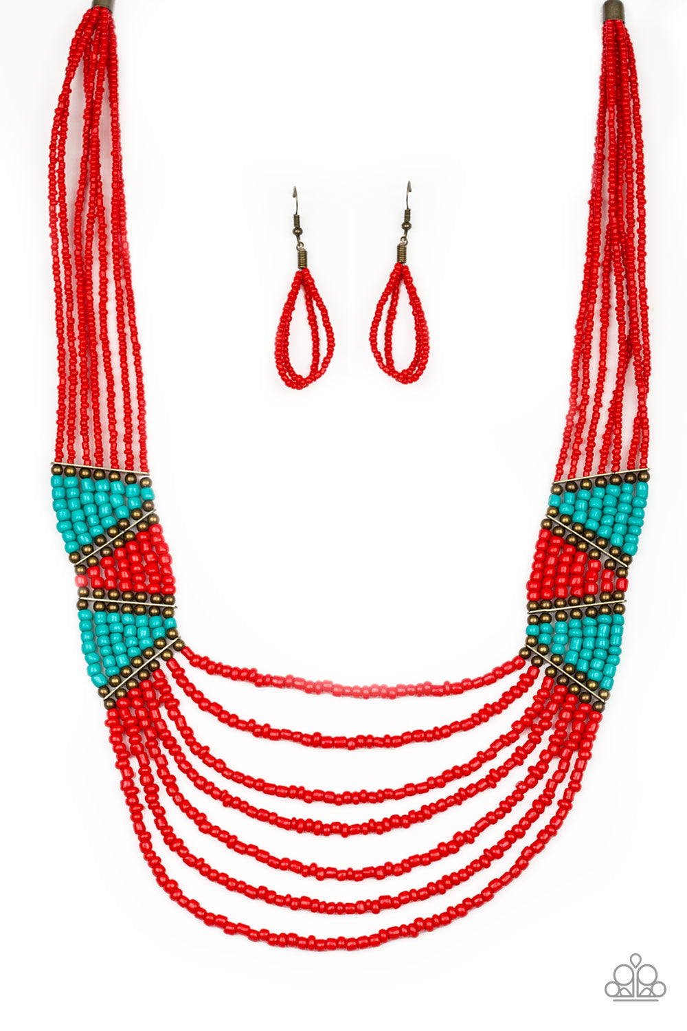 KICKIN' IT OUTBACK - RED SEEDBEAD NECKLACE
