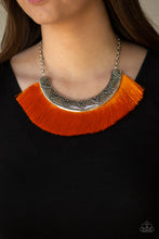 Load image into Gallery viewer, MIGHT AND MANE  ORANGE FRINGE NECKLACE