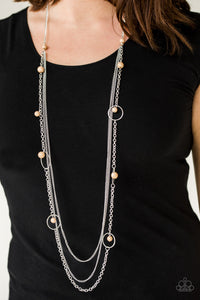 COLLECTIVELY CAREFREE - BROWN NECKLACE