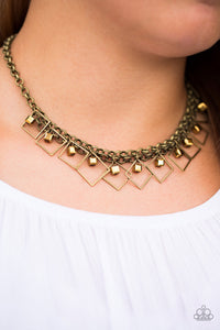 GEO DOWN IN HISTORY - BRASS NECKLACE