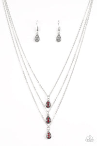 RADIANT RAINFALL - RED NECKLACE