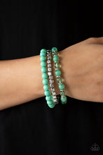 Load image into Gallery viewer, GLOBE TROTTER GLAM - GREEN BRACELET