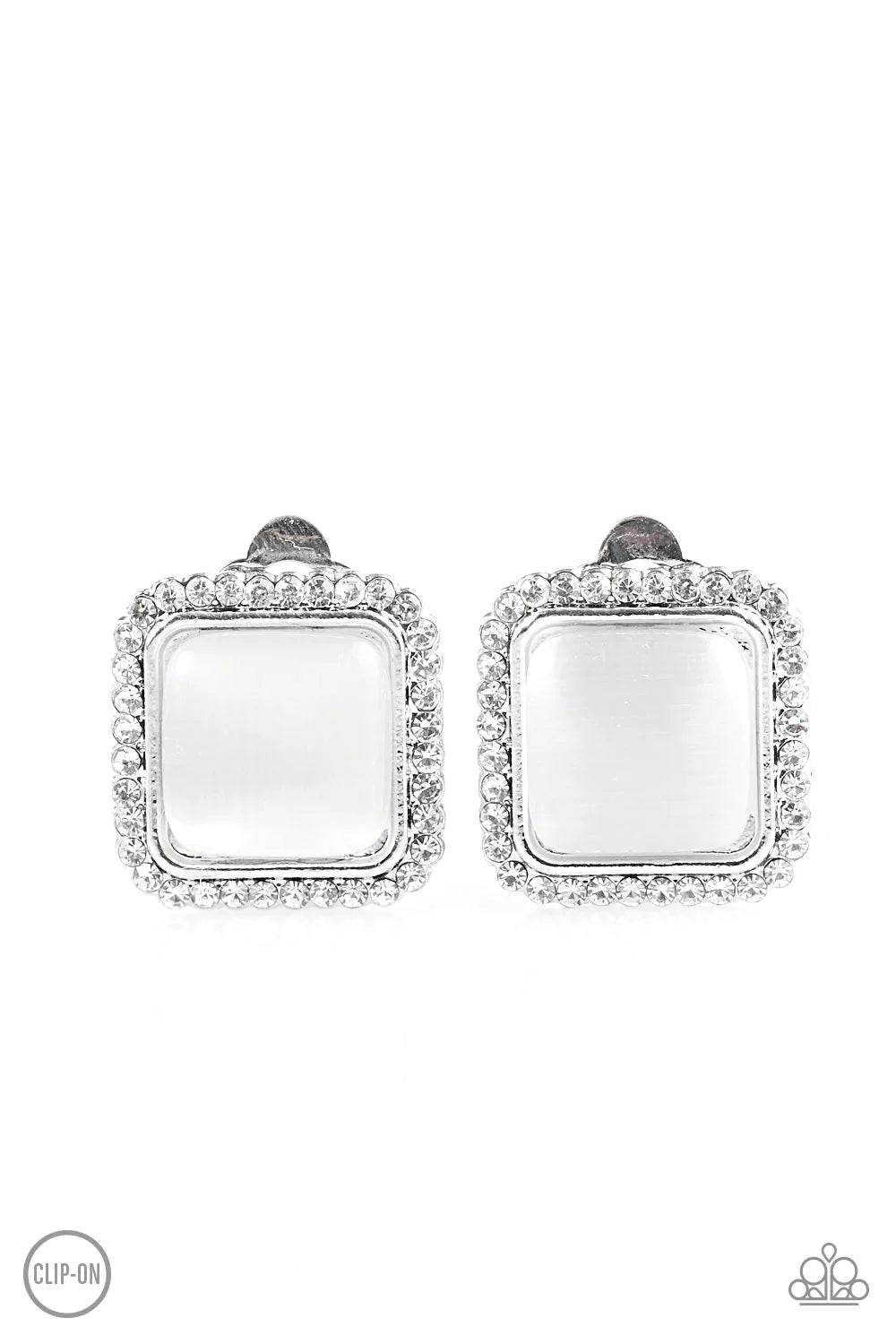 DEW WHAT I DEW - WHITE CLIP-ON EARRINGS