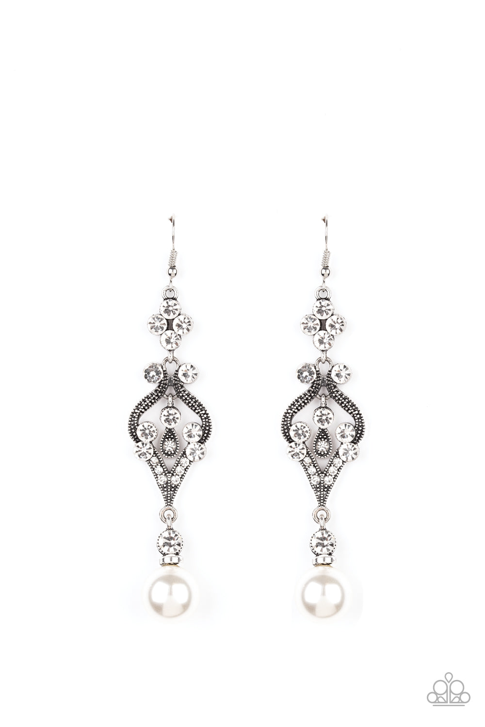 ELEGANTLY EXTRAVANGANT - WHITE EARRING