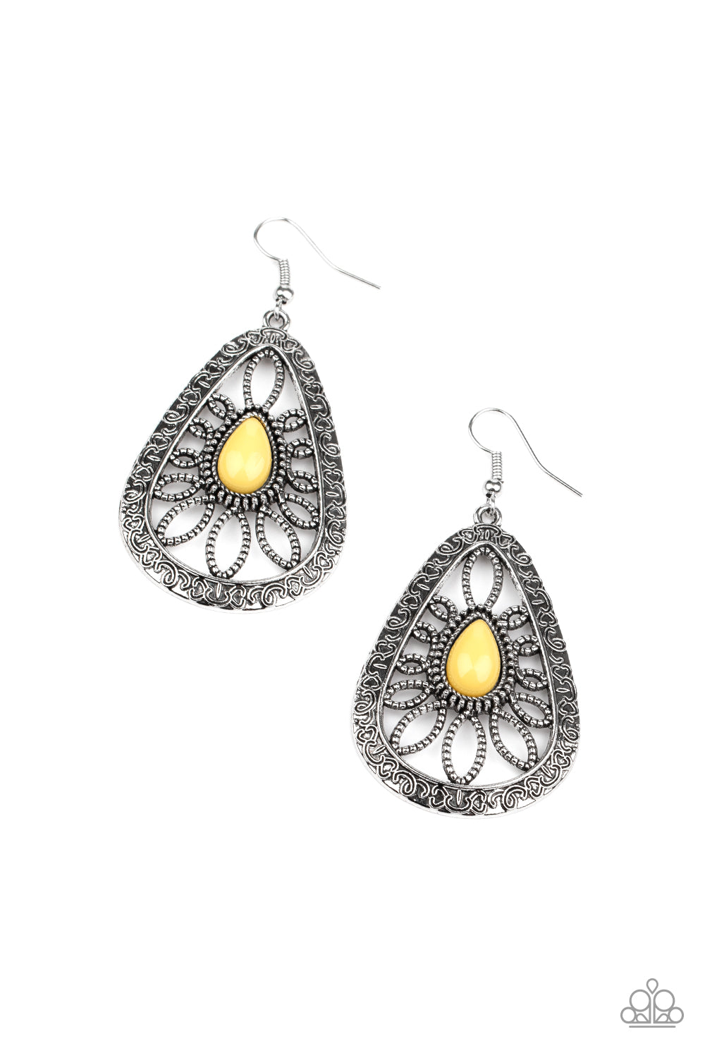 FLORAL FRILL - YELLOW EARRING