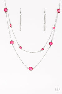 RAISE YOUR GLASS - PINK NECKLACE