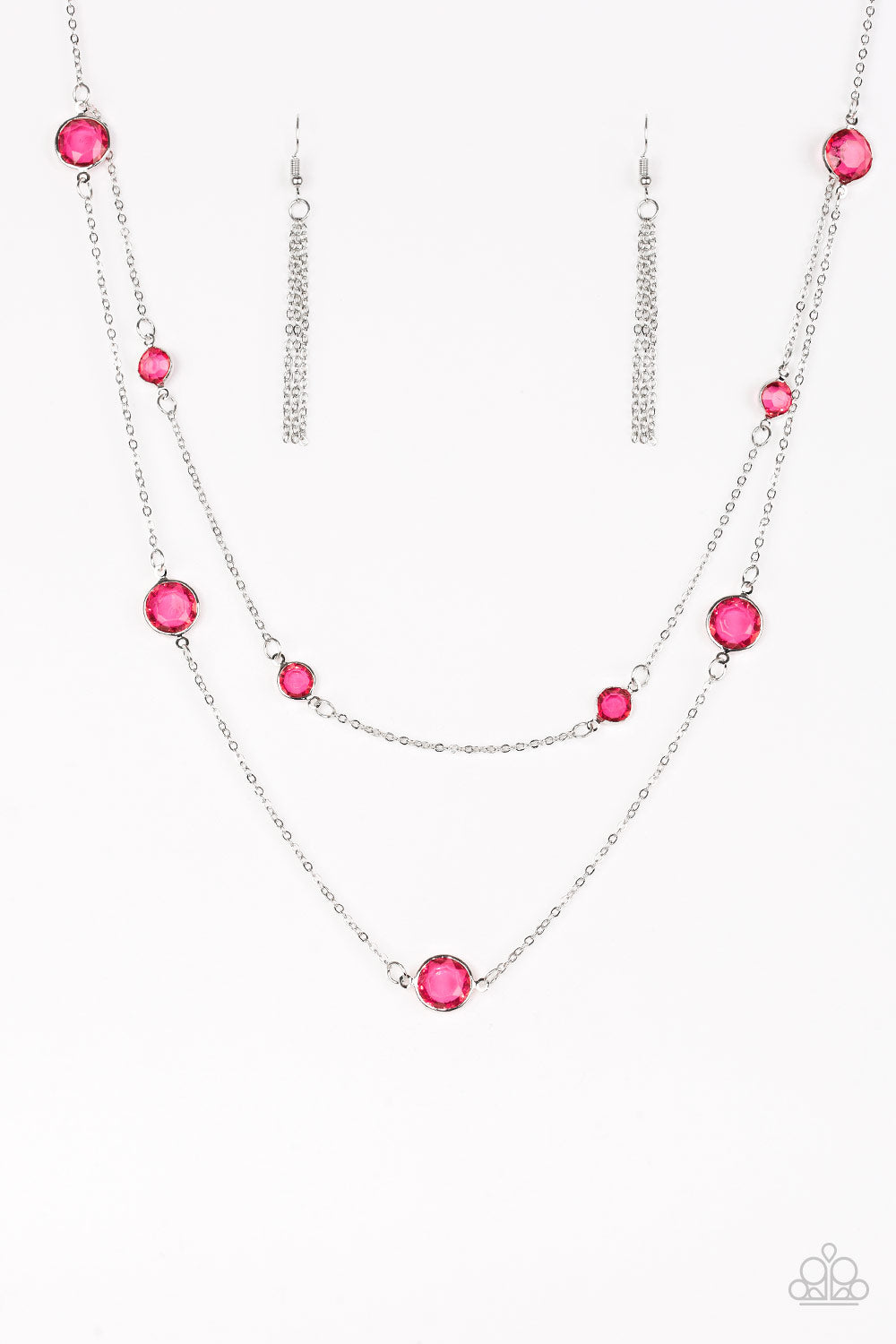 RAISE YOUR GLASS - PINK NECKLACE