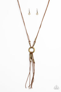 TASSELED TRINKET - BRASS NECKLACE